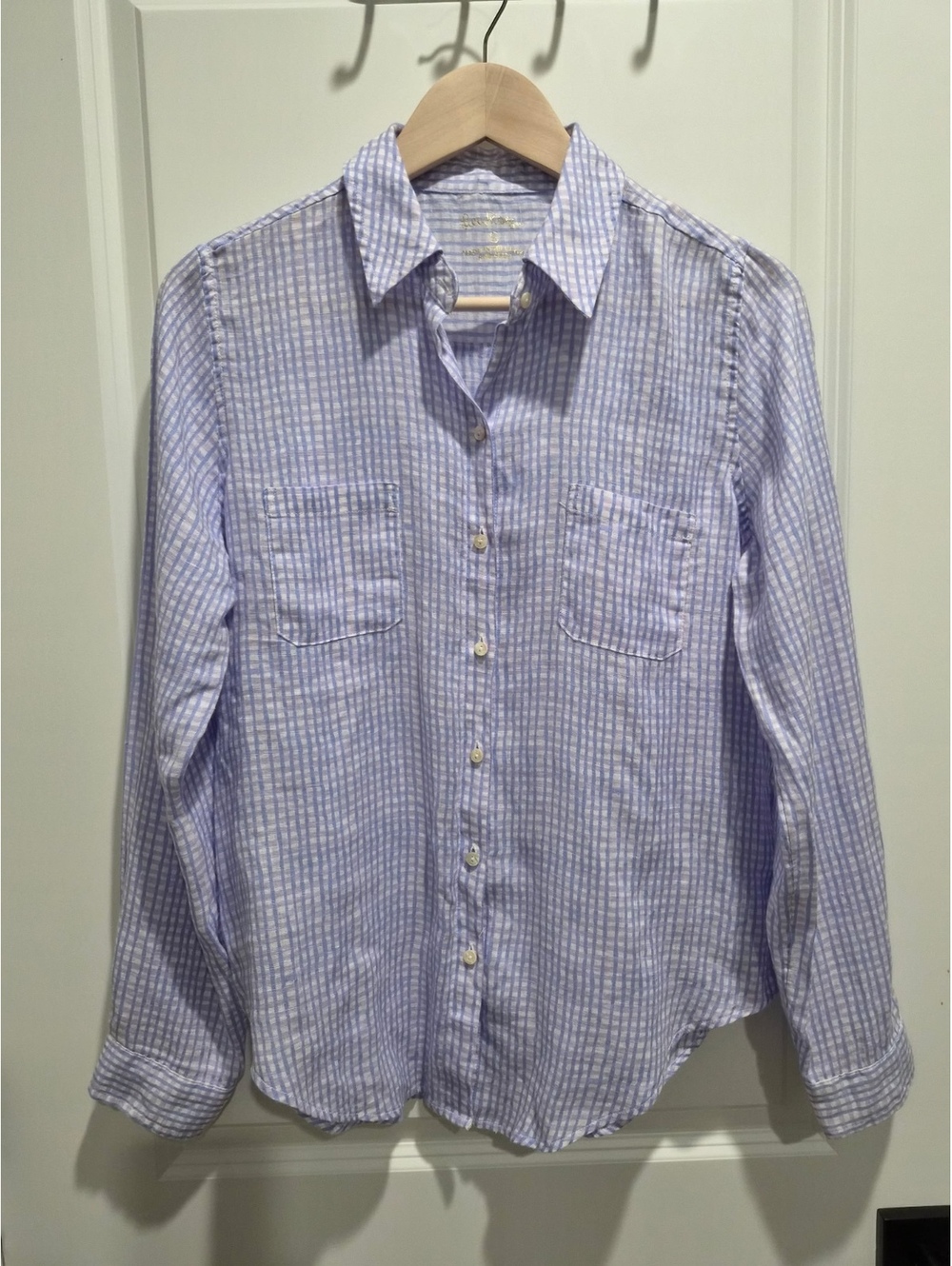 Lilly Pulitzer "Sea View" Button Down Linen Shirt size S